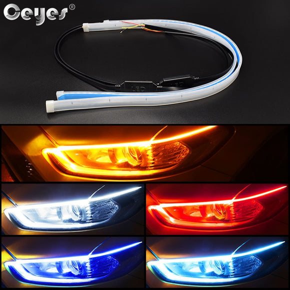 Ceyes 2pcs Led DRL Daytime Running Lights Turn Signal DRL Led Strip Car Light Accessories Brake Side Lights Headlights For Auto