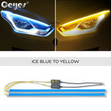 Ceyes 2pcs Led DRL Daytime Running Lights Turn Signal DRL Led Strip Car Light Accessories Brake Side Lights Headlights For Auto