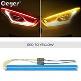 Ceyes 2pcs Led DRL Daytime Running Lights Turn Signal DRL Led Strip Car Light Accessories Brake Side Lights Headlights For Auto