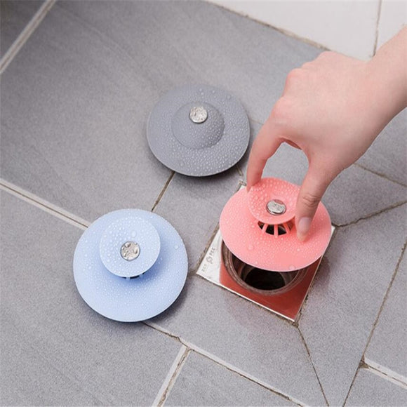 Kitchen Sink Drain Filter Plugs Strainers Sewer Hair Filter Collect Bath Drain Stopper Sink Floor Drain Plug Press Type