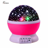 LED Rotating Night Light Projector Starry Sky Star Master Children Kids Sleep Romantic LED USB Projector Lamp Christmas Gifts