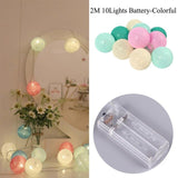 New Garland Cotton Balls String Lights Battery DIA 6CM 10 Cotton Ball Light Chain Fairy LED Lights Birthday Party Gifts Dropship