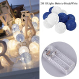 New Garland Cotton Balls String Lights Battery DIA 6CM 10 Cotton Ball Light Chain Fairy LED Lights Birthday Party Gifts Dropship