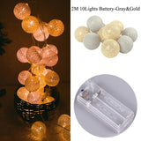 New Garland Cotton Balls String Lights Battery DIA 6CM 10 Cotton Ball Light Chain Fairy LED Lights Birthday Party Gifts Dropship