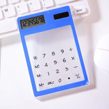 Useful LCD 8 Digit Touch Screen Ultra slim Transparent Solar CalculatorStationery Clear Scientific Calculator Office