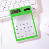 Useful LCD 8 Digit Touch Screen Ultra slim Transparent Solar CalculatorStationery Clear Scientific Calculator Office