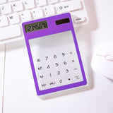 Useful LCD 8 Digit Touch Screen Ultra slim Transparent Solar CalculatorStationery Clear Scientific Calculator Office