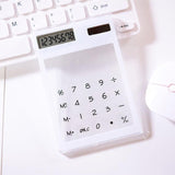 Useful LCD 8 Digit Touch Screen Ultra slim Transparent Solar CalculatorStationery Clear Scientific Calculator Office