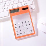 Useful LCD 8 Digit Touch Screen Ultra slim Transparent Solar CalculatorStationery Clear Scientific Calculator Office