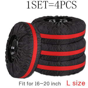 1pc/4Pcs Car Spare Tire Cover Case Polyester Auto Wheel Tires Storage Bags Vehicle Tyre Accessories Dust-proof Protector