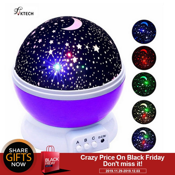 LED Rotating Night Light Projector Starry Sky Star Master Children Kids Sleep Romantic LED USB Projector Lamp Christmas Gifts