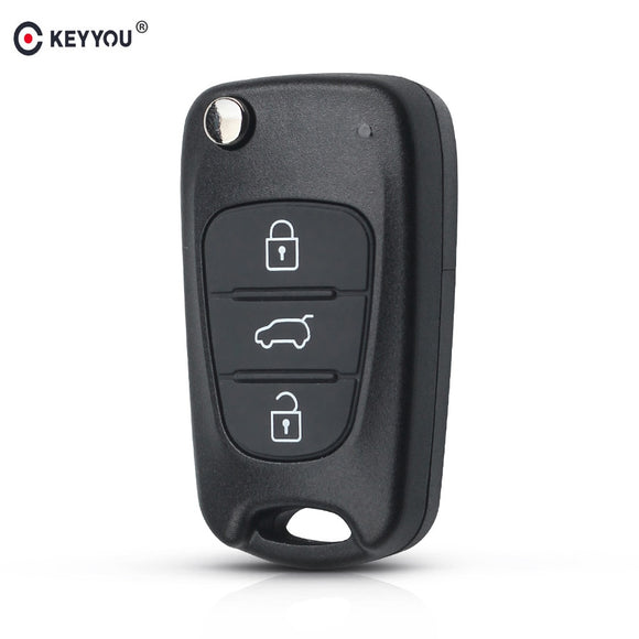 KEYYOU New Remote Key Shell For Hyundai I20 I30 IX35 I35 Accent Kia Picanto Sportage K5 3 Buttons Flip Folding Remote Key Case