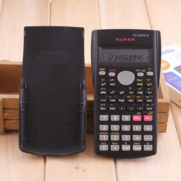 Handheld Student's Scientific Calculator 2 Line Display 82MS-B Portable Multifunctional Calculator for Mathematics Teaching