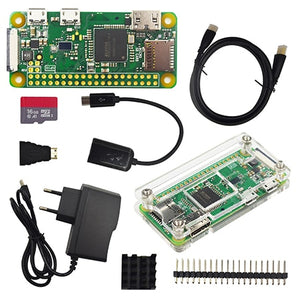 Raspberry Pi Zero W Starter Kit+ Acrylic Case + Heat Sink +2 x 20 pin GPIO Header better than Raspberry Pi Zero 1.3