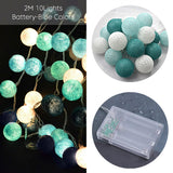 New Garland Cotton Balls String Lights Battery DIA 6CM 10 Cotton Ball Light Chain Fairy LED Lights Birthday Party Gifts Dropship