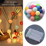 New Garland Cotton Balls String Lights Battery DIA 6CM 10 Cotton Ball Light Chain Fairy LED Lights Birthday Party Gifts Dropship