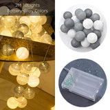 New Garland Cotton Balls String Lights Battery DIA 6CM 10 Cotton Ball Light Chain Fairy LED Lights Birthday Party Gifts Dropship